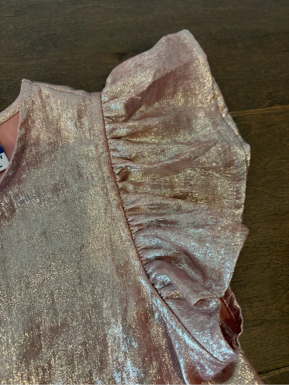 Old Navy Shimmery Pink Metallic Ruffle Dress